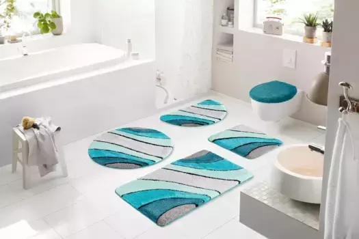 Мой домашний коврик для ванной "Джози", высота 20 мм, с противоскользящим покрытием My home прямоугольный (80х150 см), цвет petrol