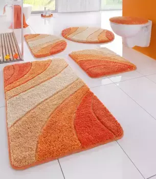 Мой домашний коврик для ванной "Джози", высота 20 мм, с противоскользящим покрытием My home прямоугольный (55х50 см), цвет terra