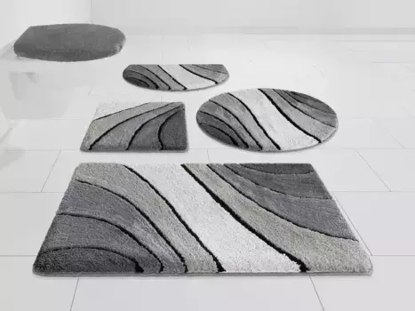 Мой домашний коврик для ванной "Джози", высота 20 мм, с противоскользящим покрытием My home прямоугольный (55х50 см), цвет anthrazit