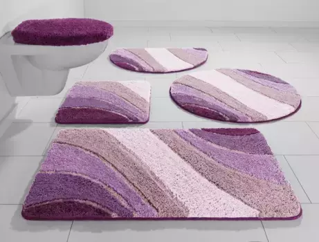 Мой домашний коврик для ванной "Джози", высота 20 мм, с противоскользящим покрытием My home прямоугольный (90х160 см), цвет purple