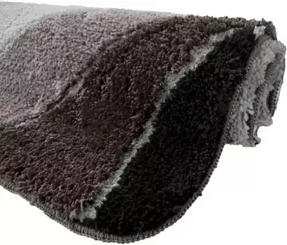 Мой домашний коврик для ванной "Джози", высота 20 мм, с противоскользящим покрытием My home прямоугольный (80х150 см), черный