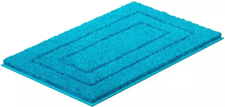 Мой домашний коврик для ванной "Eliane", высота 20 мм, с противоскользящим покрытием, прочный, коврик для ванной, с эффектом high-low My home прямоугольный (60х90 см), бирюзовый