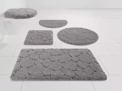 Мой домашний коврик для ванной "Камни" My home полукруглый (50х80 см), цвет schiefer