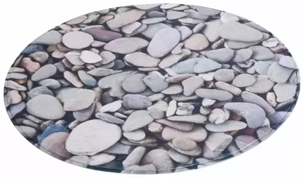 Мой домашний коврик для ванной "Камни", высота 14 мм, нескользящее покрытие из пены с эффектом памяти My home круглый ( 80 см), серый