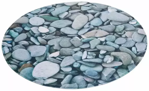 Мой домашний коврик для ванной "Камни", высота 14 мм, нескользящее покрытие из пены с эффектом памяти My home прямоугольный (55х50 см), голубой