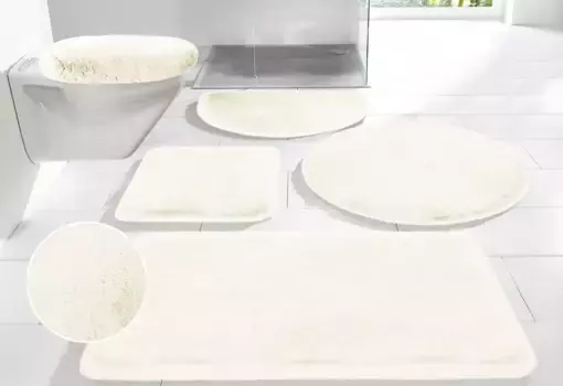 Мой домашний коврик для ванной "Кроличьи коврики", высота 30 мм, с противоскользящим покрытием, прочный My home круглый ( 80 см), цвет natur