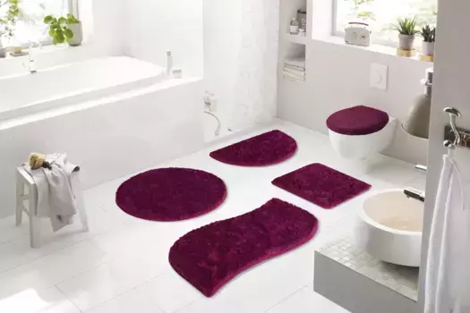 Мой домашний коврик для ванной "Merida" My home волнистая (50х90 см), цвет fuchsia