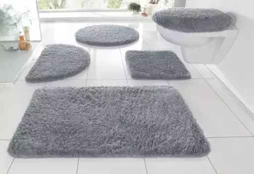 Мой домашний коврик для ванной "Merida" My home волнистая (50х90 см), цвет silberfarben