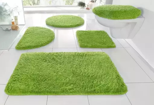 Мой домашний коврик для ванной "Merida", высота 32 мм, нескользящее покрытие My home прямоугольный (80х150 см), зеленый