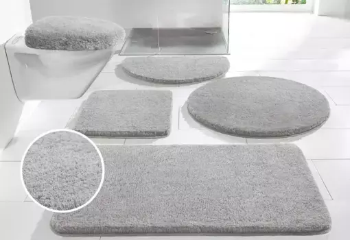 Мой домашний коврик для ванной "Merida", высота 32 мм, нескользящее покрытие My home прямоугольный (90х160 см), светло-серый