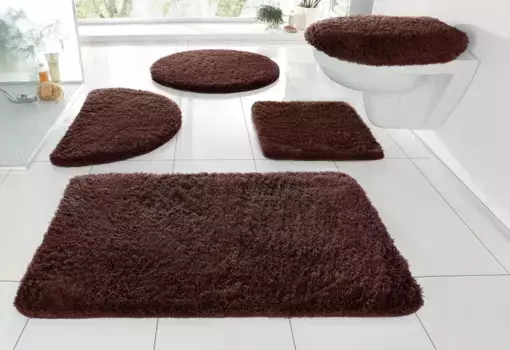 Мой домашний коврик для ванной "Merida", высота 32 мм, нескользящее покрытие My home прямоугольный (90х160 см), коричневый