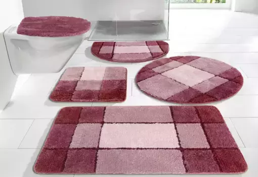 Мой домашний коврик для ванной "Пиа" My home 3 шт. Отдельностоящий туалетный гарнитур, цвет ros