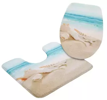 Мой домашний коврик для ванной "Пляж" My home 2 шт. Отдельностоящий туалетный гарнитур, цвет sand