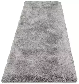 Мой домашний лохматый ковер "Болдо", прямоугольный, особенно мягкий благодаря микрофибре, мохнатый ковер My home 90х250 см, серый