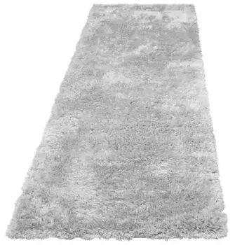Мой домашний лохматый ковер "Болдо", прямоугольный, особенно мягкий благодаря микрофибре, мохнатый ковер My home 67х230 см, светло-серый