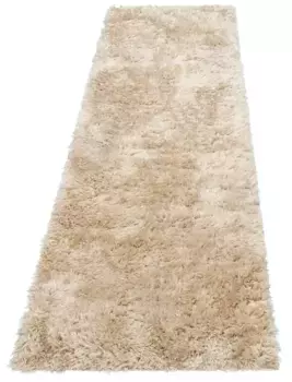 Мой домашний лохматый ковер "Болдо", прямоугольный, особенно мягкий благодаря микрофибре, мохнатый ковер My home 90х250 см, цвет sand