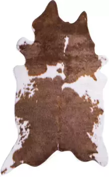 Мой домашний меховой ковер "имитация воловьей кожи", в форме меха, искусственный мех, имитация воловьей кожи My home 150х190 см, коричневый