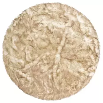 Мой домашний меховой коврик "Саммо", круглый, искусственный мех, яркие цвета, особенно мягкий, настоящий приятный коврик My home 140 см, серо-коричневый/белый