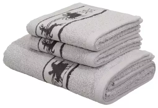 Мой комплект домашних полотенец "Рождественские My home (3 шт.), серый