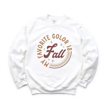 Мой любимый цвет — толстовка с осенним кругом Simply Sage Market, белый