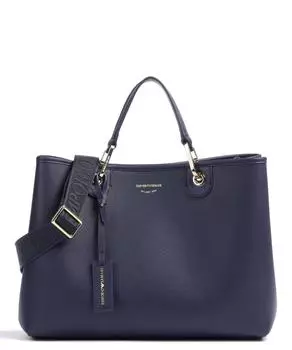 Мой шоппер из искусственной кожи Emporio Armani, синий