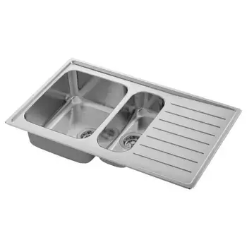 Мойка-вставка на 1,5 чаши с крылом, нержавеющая сталь, 88x53 см, VATTUDALEN/LILLVIKEN IKEA