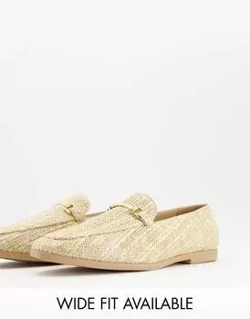 Мокасины ASOS DESIGN из рафии с натуральной подошвой