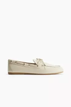 Мокасины для вождения из кожи H&M, бежевый
