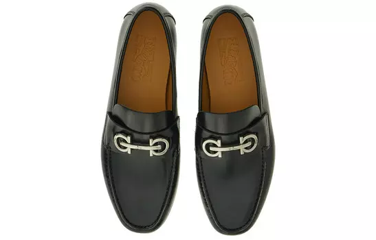 Мокасины Ferragamo Gancini кожаные, черный