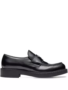 Мокасины из матовой кожи Prada, черный
