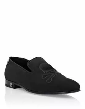 Мокасины из нубука Skull&Bones PHILIPP PLEIN