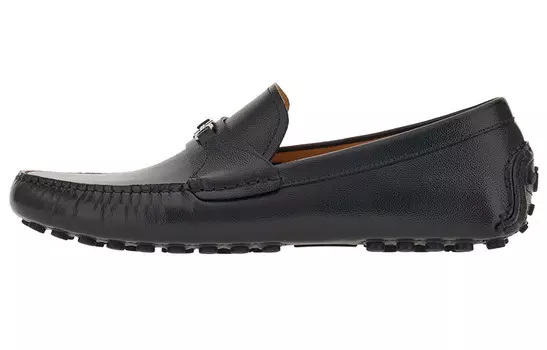 Мокасины кожаные Ferragamo Gancini, черный