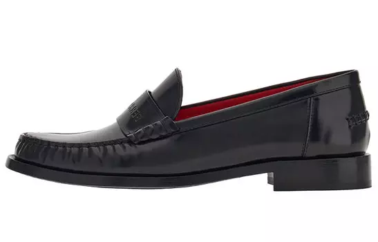 Мокасины кожаные Ferragamo с логотипом, черный