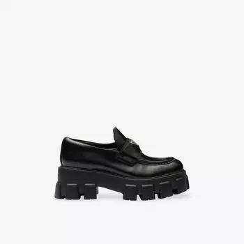 Мокасины Prada Monolith кожаные на платформе, черный