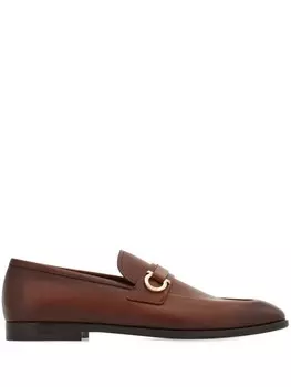 Мокасины с бляшкой Ганчини Ferragamo, коричневый