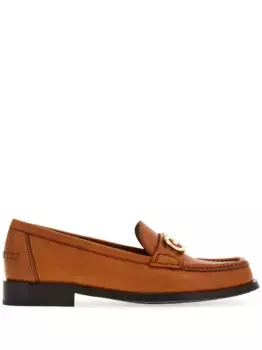 Мокасины с декором Gancini Ferragamo, коричневый