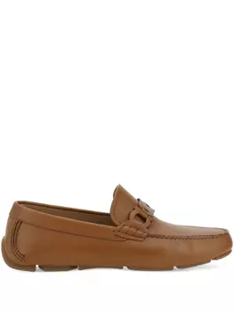 Мокасины с орнаментом Ганчини Ferragamo, коричневый