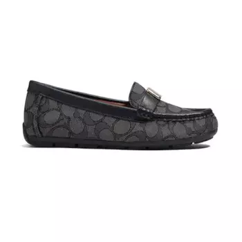 Мокасины в фирменном жаккарде Coach Outlet Mona Driver In Signature Jacquard, черный/серый