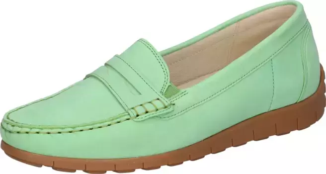 Мокасины Waldlufer "H-LUCY", тапочки, удобная обувь, обувь для отдыха удобной ширины H = очень широкая, зеленый