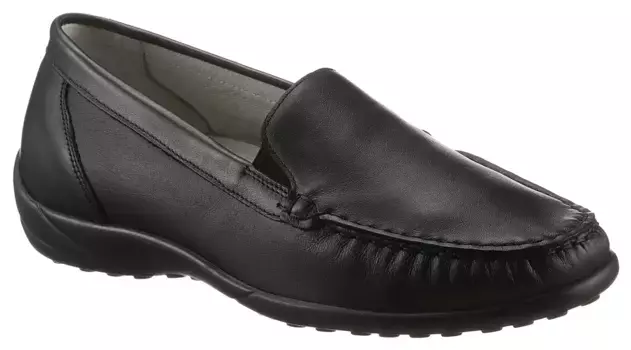 Мокасины Waldlufer "KLRE", тапочки, удобная обувь с эластичной вставкой, ширина G: широкая, черный