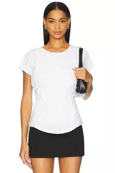 Мокрый блеск драпированная футболка Di Petsa, white