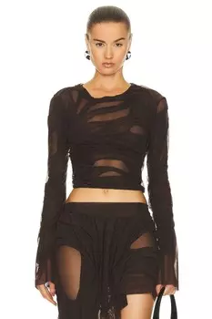 Мокрый топ Di Petsa, коричневый