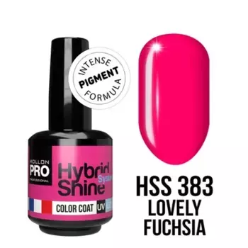 Mol Hybrid Shine № 383 Lovely Fuchsia - полуперманентный лак для ногтей Mollon Pro