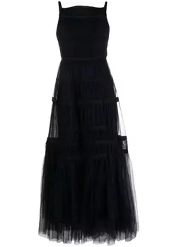 Molly Goddard длинное платье из тюля, синий