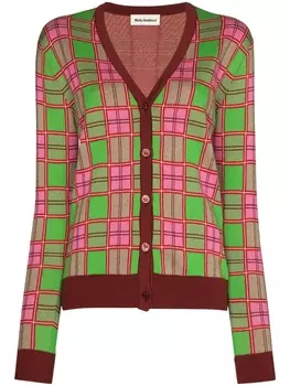 Molly Goddard кардиган Emma вязки интарсия, зеленый