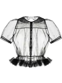 Molly Goddard рубашка с оборками, зеленый