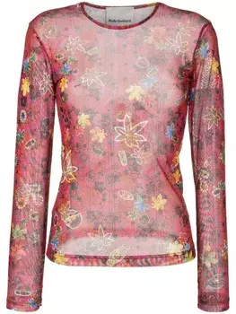 Molly Goddard сетчатый топ с цветочным принтом, мультиколор