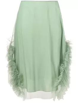 Molly Goddard юбка Lionel с оборками, зеленый