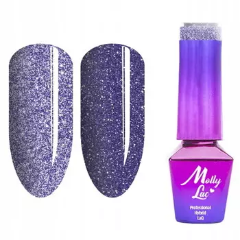 Molly Lac, 616 Flashing Lights Private Show, гибридный лак для ногтей с блестками, 5 мл