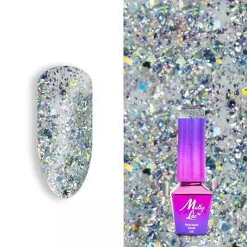 Molly Lac, Luxury Limited Gem Silver, Гибридный лак, 156 Be Fancy, 5 мл
